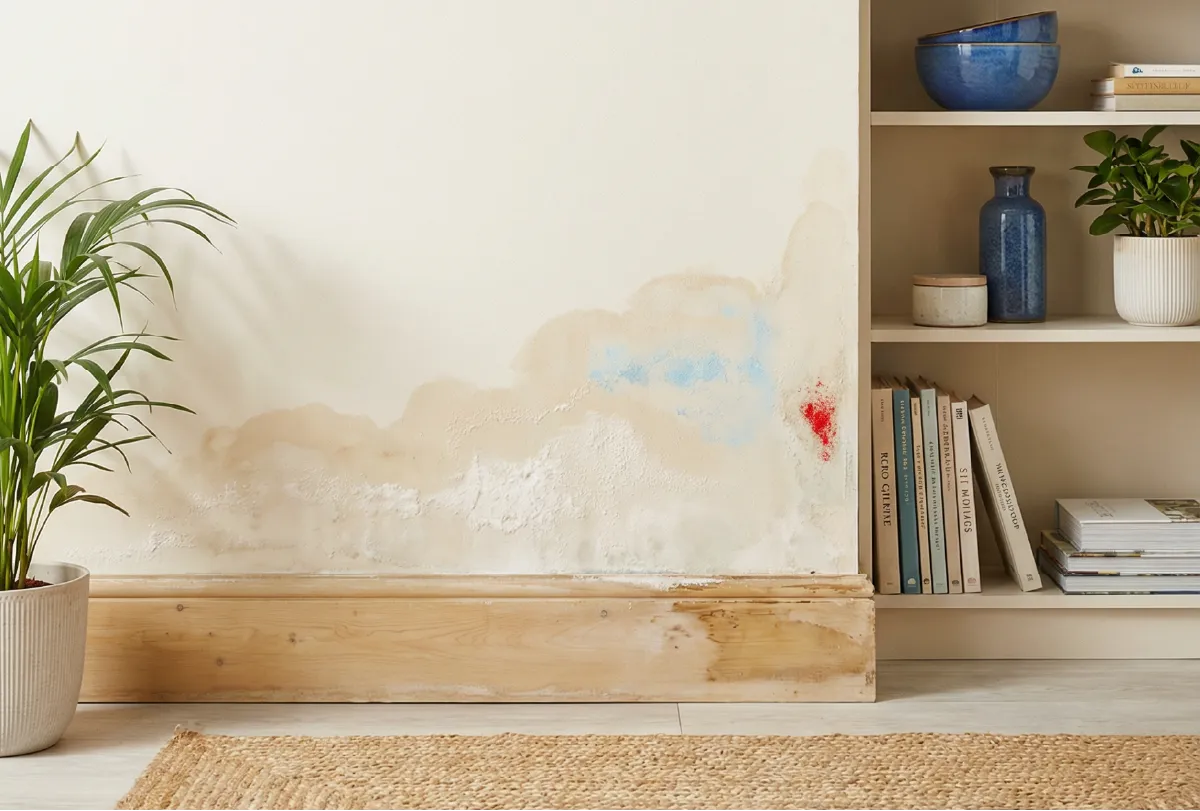 Ejemplo de zócalo con salitre por capilaridad